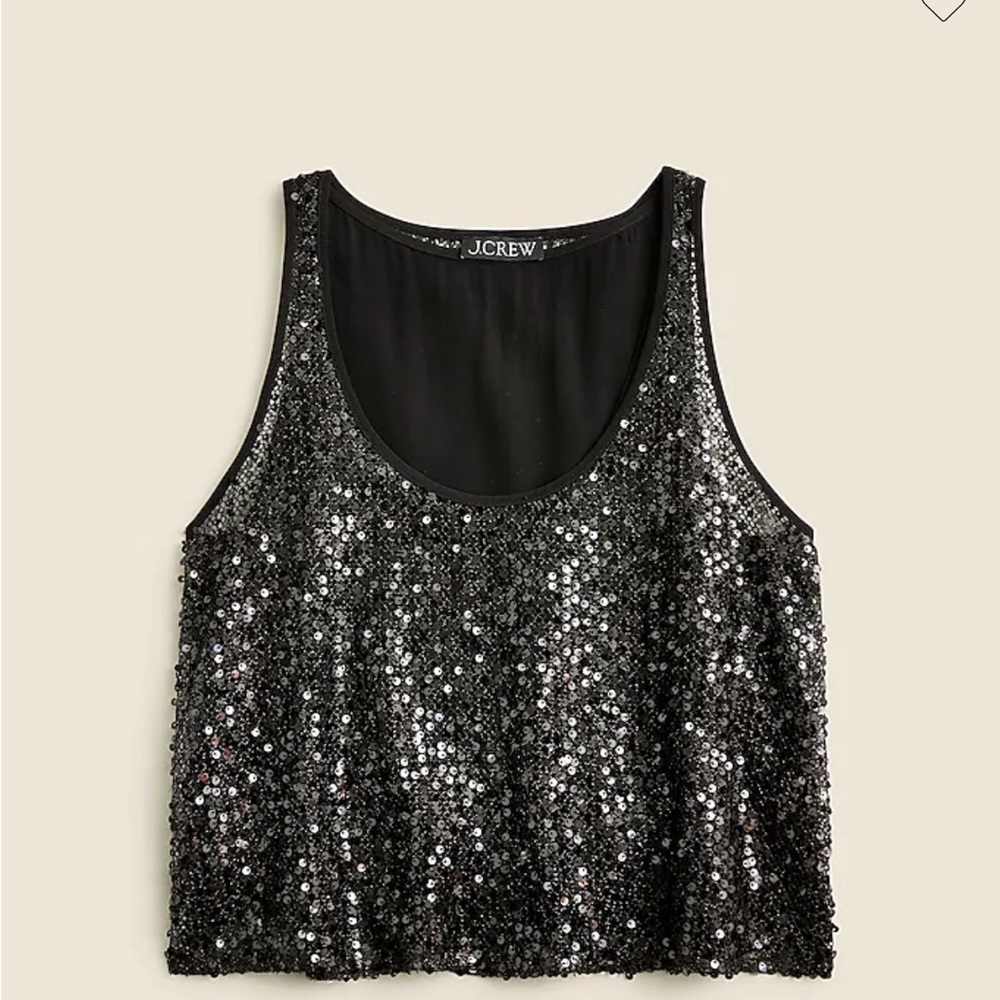 NWT Jcrew sheer sequin cropped tank top
